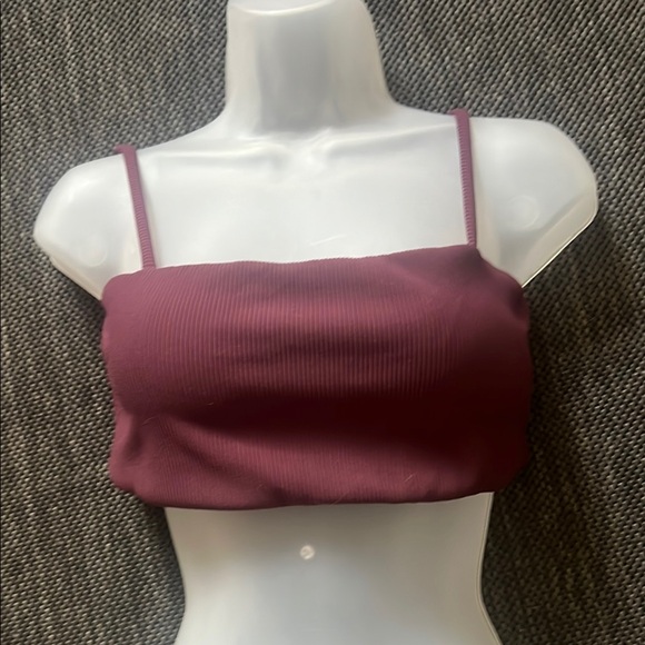 Women's Burgundy Crop Top - Picture 1 of 3